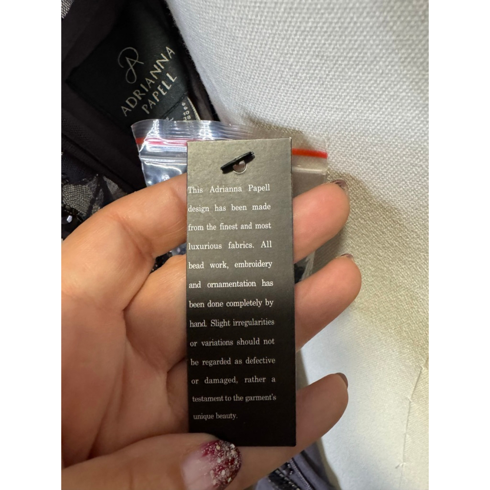 Women's Adrianna Papell Beaded Moonscape Maxi Dress US 6 Grey Black - Picture 13 of 13